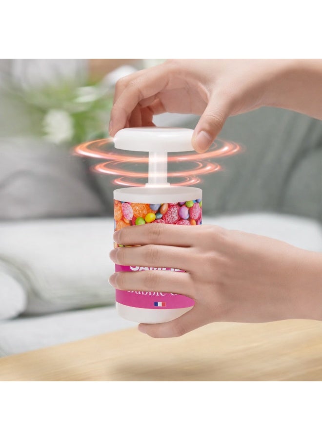 ساميلي معطر جو جل للسيارة بنكهة العلكة - رائحة تدوم طويلاً، تصميم مانع للتسرب، مناسب لوضعه في حامل الأكواب أو على لوحة القيادة، برائحة الفراولة المنعشة لسيارات الدفع الرباعي والسيدان Y-004 - Image 3